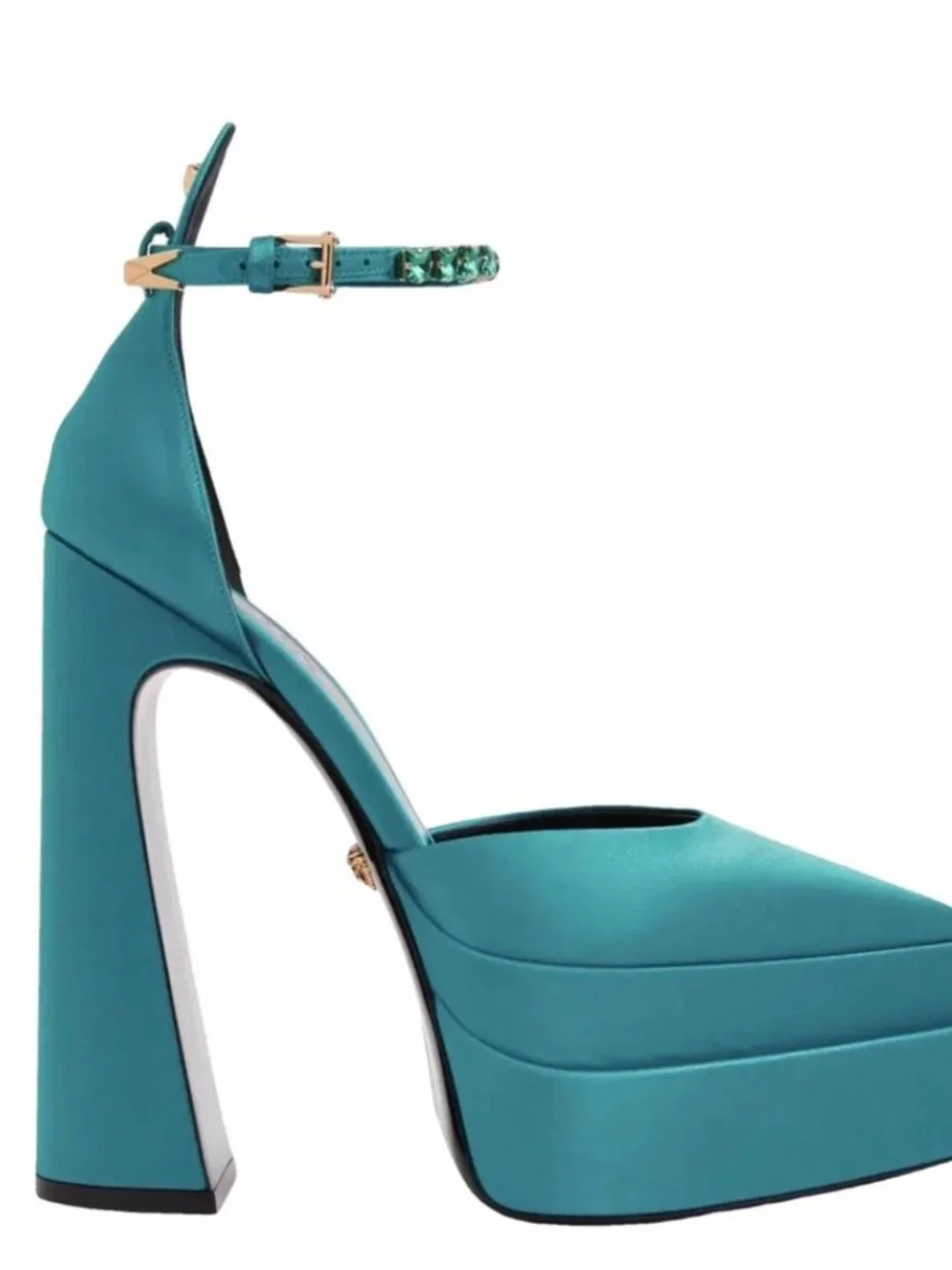 Versace Medusa Aevitas Satin Silk Platform Pumps Heels Size 8.5 US/39EU